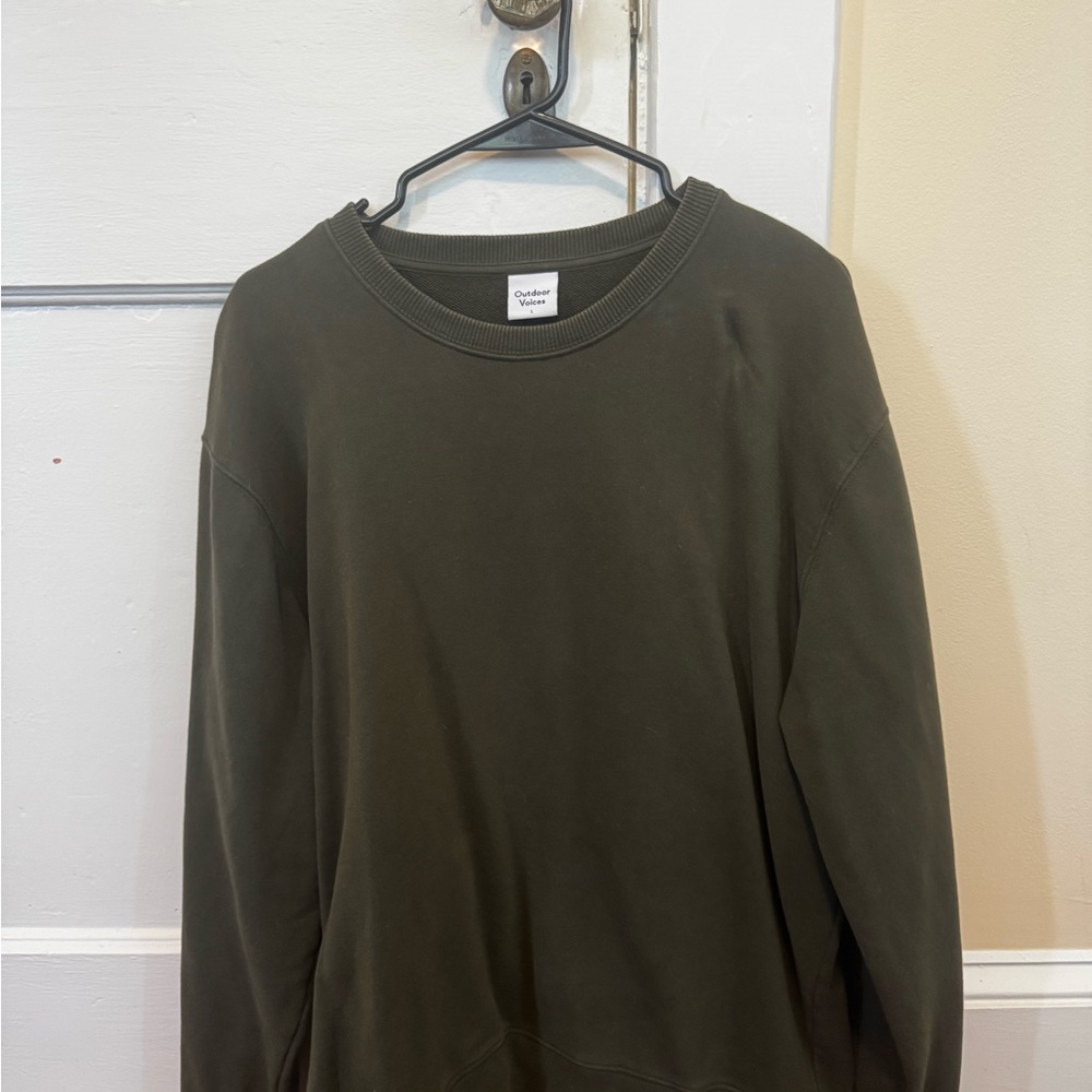 Outdoor Voices Dark Green Crewneck Sweatshirt